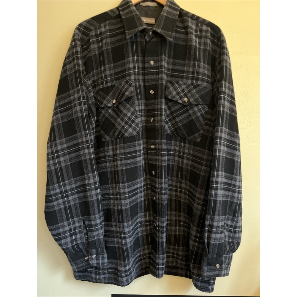 Mens Size Large XLT Claybrooke Warm Long Sleeve‎ Flannel Shirt Made Ukraine